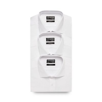 The Collection Big and tall pack of three white short sleeved shirts